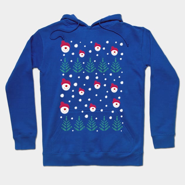 Snowman Christmas trees pattern Hoodie by CindyS